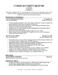Cyber Security Resume Example 1